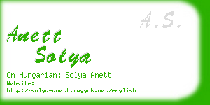 anett solya business card